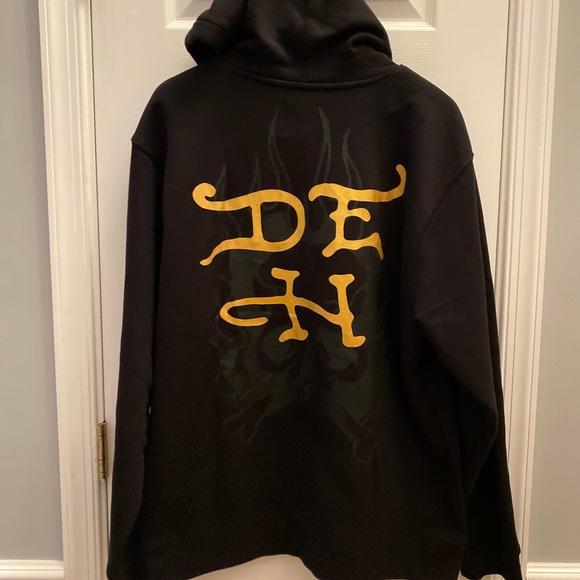 Ed Hardy Hoodie Mens Extra Large Eagle Snake Skull Flame Y2K Punk Black NWT - Picture 6 of 10